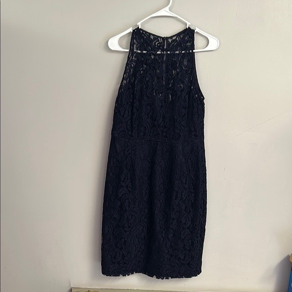 Elegant Navy Lace Dress - Picture 1 of 5